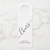 Moderne Elegant Handgeschreven Aangepaste Cheques  Flessenhanger (Voorkant)