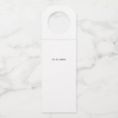 Moderne Elegant Handgeschreven Aangepaste Cheques  Flessenhanger (Achterkant)