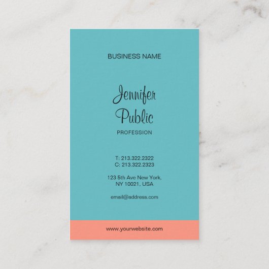 Moderne elegant handgeschreven Script Name Trend C Visitekaartje (Achterkant)