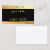 Moderne Elegant Handgeschreven Zwart Goud Sjabloon Visitekaartje (Voorkant / Achterkant)