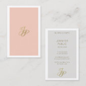 Moderne Elegant Handwriting Monogram Sjabloon Visitekaartje (Voorkant / Achterkant)