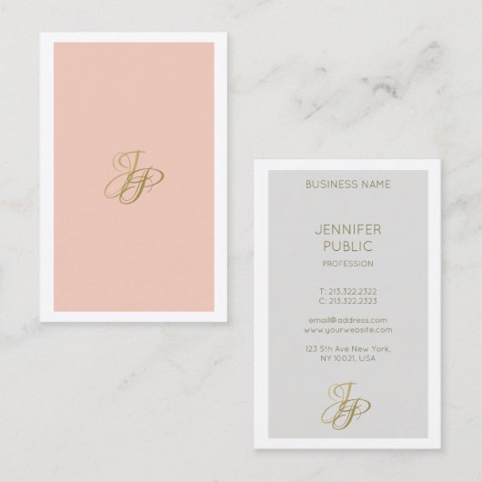 Moderne Elegant Handwriting Monogram Sjabloon Visitekaartje (Voorkant / Achterkant)