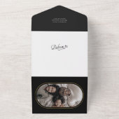 moderne elegant Happy Kwanzaa familiefoto-kaarten All In One Uitnodiging (Buitenkant)