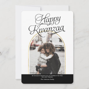 moderne elegant Happy Kwanzaa familiefoto-kaarten Feestdagenkaart