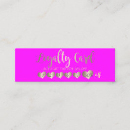 Moderne elegant hartroze fluorescerend klantenkaartje