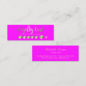 Moderne elegant hartroze fluorescerend klantenkaartje (Voorkant / Achterkant)
