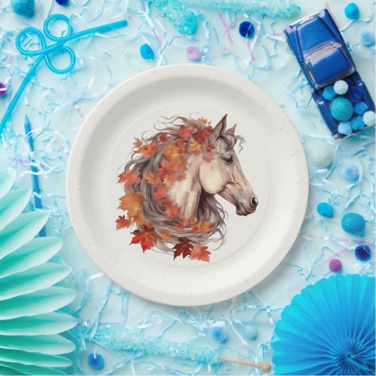 Moderne Elegant Herfst Paarden Paardensport Thanks Papieren Bordje (Feest)