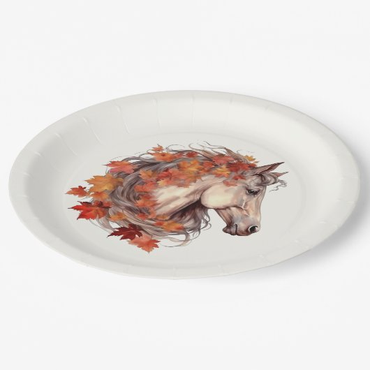 Moderne Elegant Herfst Paarden Paardensport Thanks Papieren Bordje (Gekanteld)