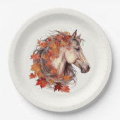 Moderne Elegant Herfst Paarden Paardensport Thanks Papieren Bordje (Voorkant)