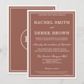 Moderne Elegant Hex Red Pink Ivory Scripts Wedding Kaart (Voorkant / Achterkant)