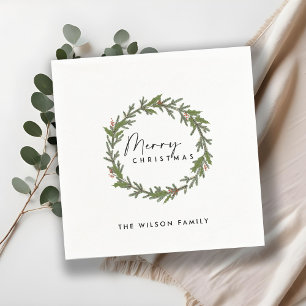 MODERNE ELEGANT HOLLY BERRY WREATH CHRISTMAS SERVET