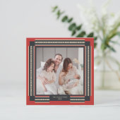 Moderne Elegant Ingelijste Foto Vakantie Kaart (Staand voorkant)