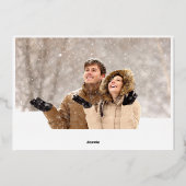 Moderne Elegant Kerstmis 2 FOTO Gold Folie Feestdagenkaart (Achterkant)