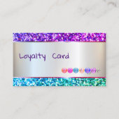 Moderne elegant, kleurrijke glitter gestript klantenkaartje (Voorkant)