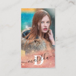 Moderne elegant kopergoud glitter fotografie visitekaartje