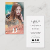 Moderne elegant kopergoud glitter fotografie visitekaartje (Voorkant / Achterkant)