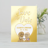 Moderne Elegant Koppel Foto Bruiloft Bewaar de Dat Folie Uitnodiging (Staand Voorkant)