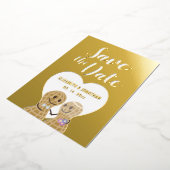 Moderne Elegant Koppel Foto Bruiloft Bewaar de Dat Folie Uitnodiging (Gedraaid)