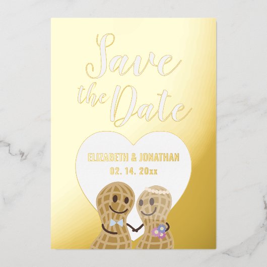 Moderne Elegant Koppel Foto Bruiloft Save The Date Folie Uitnodiging (Voorkant)
