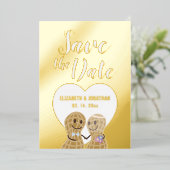 Moderne Elegant Koppel Foto Bruiloft Save The Date Folie Uitnodiging (Staand Voorkant)