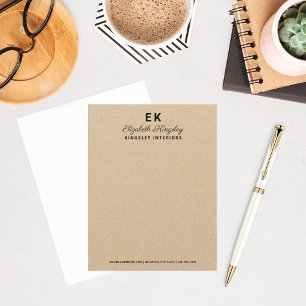 Moderne Elegant Kraft Custom Name and Business Notitiekaartje