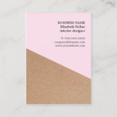 Moderne Elegant Kraft Paper Roos Interior Designer Visitekaartje (Achterkant)