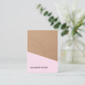 Moderne Elegant Kraft Paper Roos Interior Designer Visitekaartje (Staand voorkant)