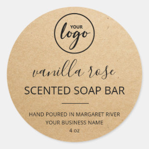 Moderne Elegant Kraft Paper Soap Logo Labels