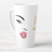 Moderne Elegant Lips Brows Latte Mok (Linkerhoek)