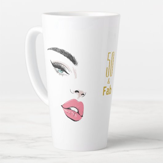 Moderne Elegant Lips Brows Latte Mok (Linkerhoek)