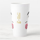 Moderne Elegant Lips Brows Latte Mok (Voorkant)