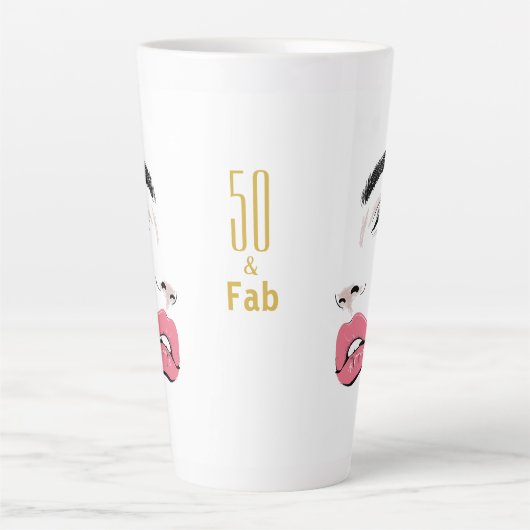 Moderne Elegant Lips Brows Latte Mok (Voorkant)