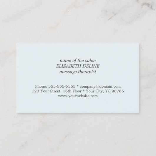 Moderne Elegant Massage Therapist Loyalty Kaart (Achterkant)