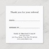 Moderne Elegant Massage Therapist Referral Kaart (Achterkant)