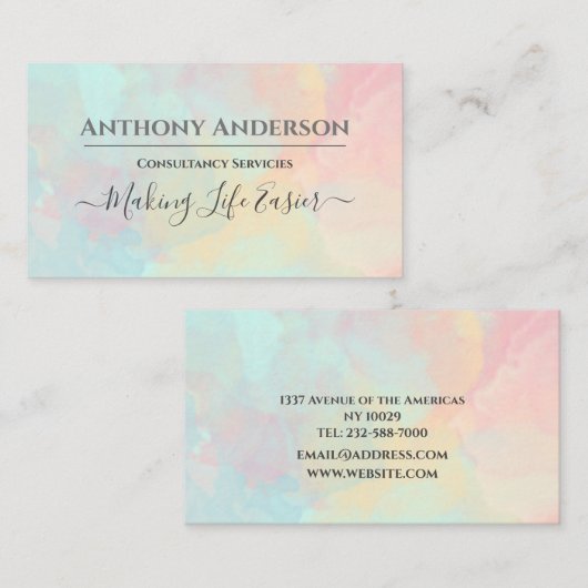 Moderne elegant met aangepaste slogan visitekaartje (Voorkant / Achterkant)