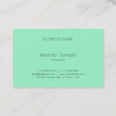 Moderne Elegant Mint Green White Stippen Sjabloon Visitekaartje (Achterkant)