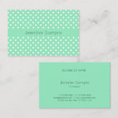 Moderne Elegant Mint Green White Stippen Sjabloon Visitekaartje (Voorkant / Achterkant)