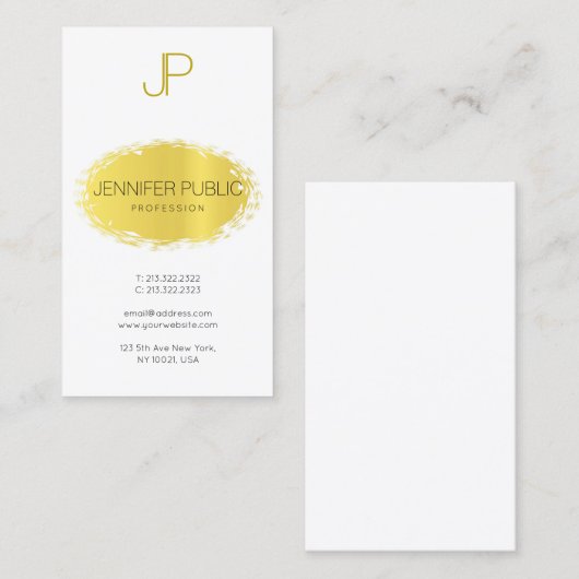 Moderne Elegant Monogram Clean Design Trendy Plain Visitekaartje (Voorkant / Achterkant)