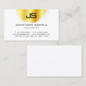 Moderne Elegant Monogram Faux Gold Sjabloon Visitekaartje (Voorkant / Achterkant)