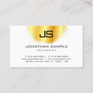 Moderne Elegant Monogram Faux Gold Sjabloon Visitekaartje