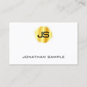 Moderne Elegant Monogram Faux Gold Sjabloon Visitekaartje