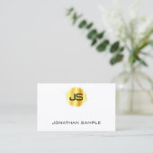 Moderne Elegant Monogram Faux Gold Sjabloon Visitekaartje (Staand voorkant)