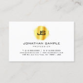 Moderne Elegant Monogram Faux Gold Sjabloon Visitekaartje (Achterkant)