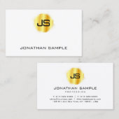 Moderne Elegant Monogram Faux Gold Sjabloon Visitekaartje (Voorkant / Achterkant)