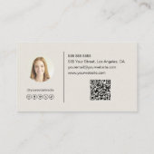 Moderne Elegant Monogram Foto QR-code Visitekaartje (Achterkant)