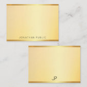 Moderne Elegant Monogram Gold Kijk Sjabloon (Voorkant / Achterkant)