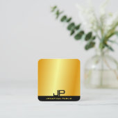 Moderne Elegant Monogram Gold Kijk Sjabloon Vierkante Visitekaartje (Staand voorkant)