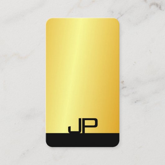 Moderne Elegant Monogram Gold Kijk Sjabloon Visitekaartje (Voorkant)