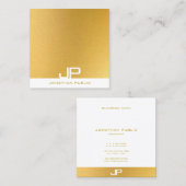 Moderne Elegant Monogram Gold Professional Plain Vierkante Visitekaartje (Voorkant / Achterkant)