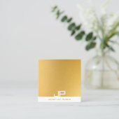 Moderne Elegant Monogram Gold Professional Plain Vierkante Visitekaartje (Staand voorkant)